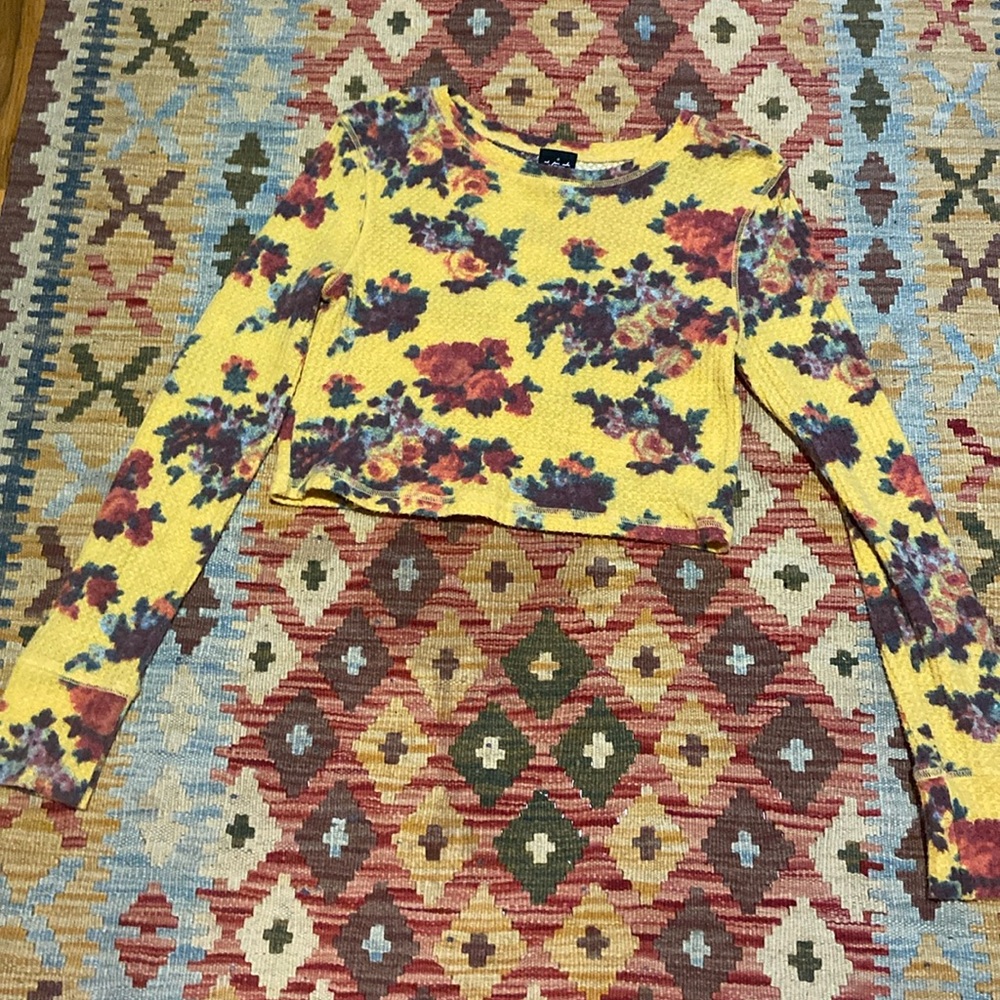 Urban Outfitters yellow floral crop top